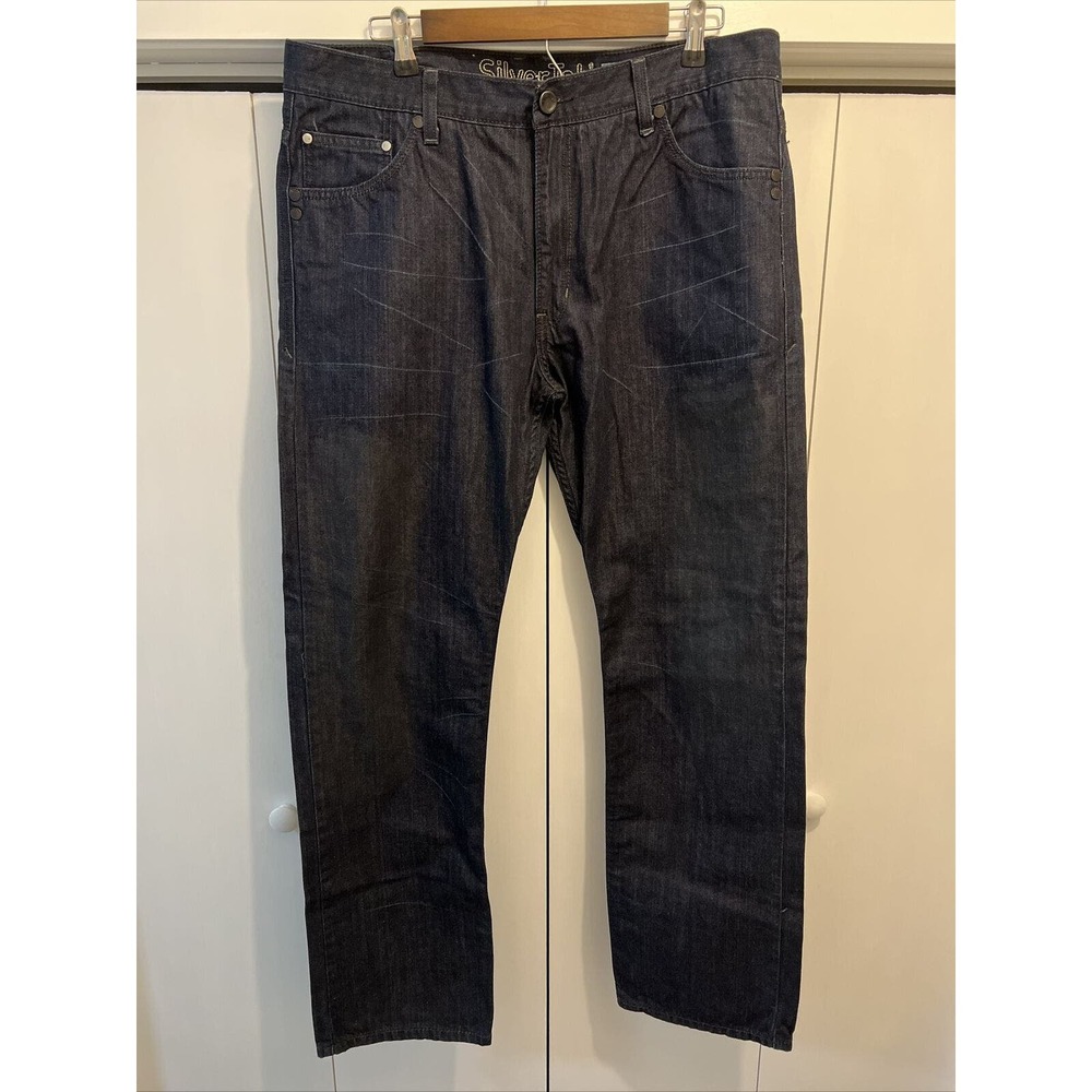 Levi's Silvertab Jeans Mens Tag 38x32 Actual 37x33 DARK Straight‎ Denim Pants